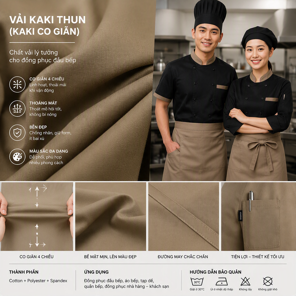 Vải Kaki Thun (Kaki Co Giãn)