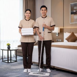 Đồng Phục Buồng Phòng Khách Sạn - Màu Be Sáng