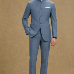 Mẫu Vest Cổ Tàu Màu Xanh Lam Khói - Quản Lý Cấp Cao